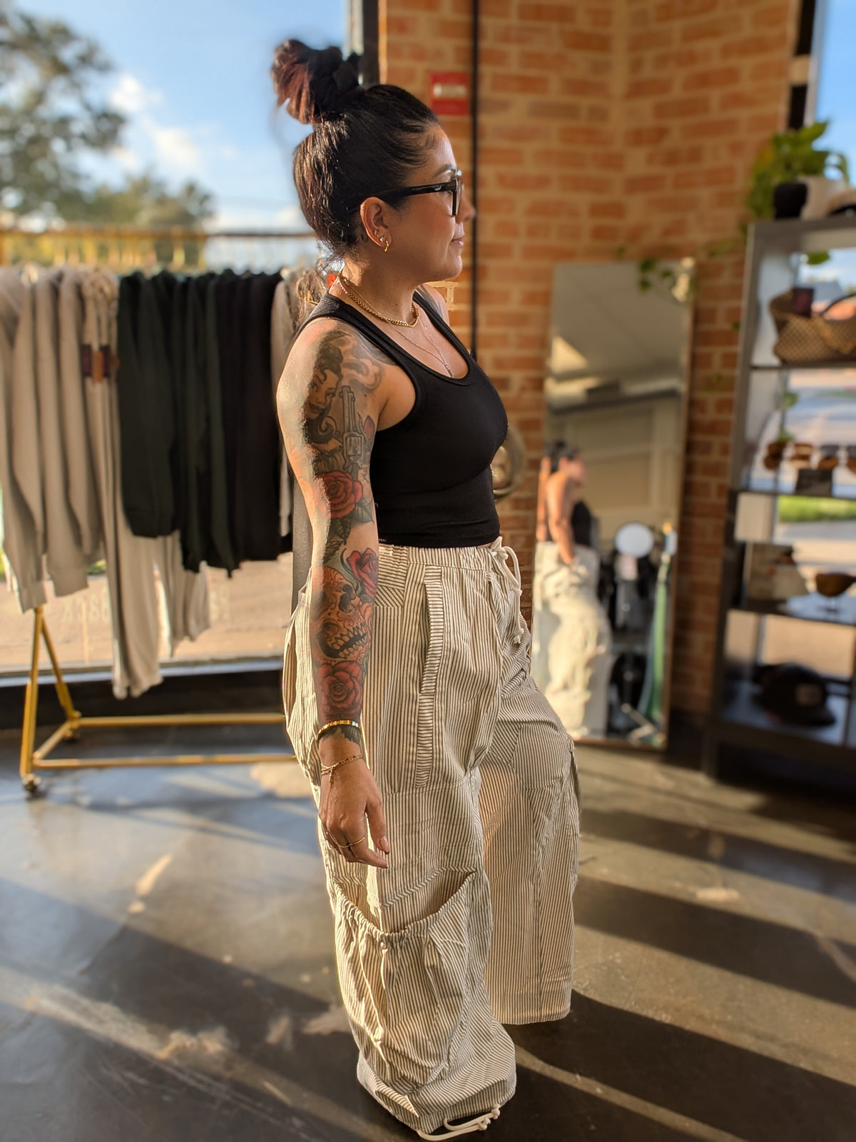 Pocket Drawstring Wide Leg