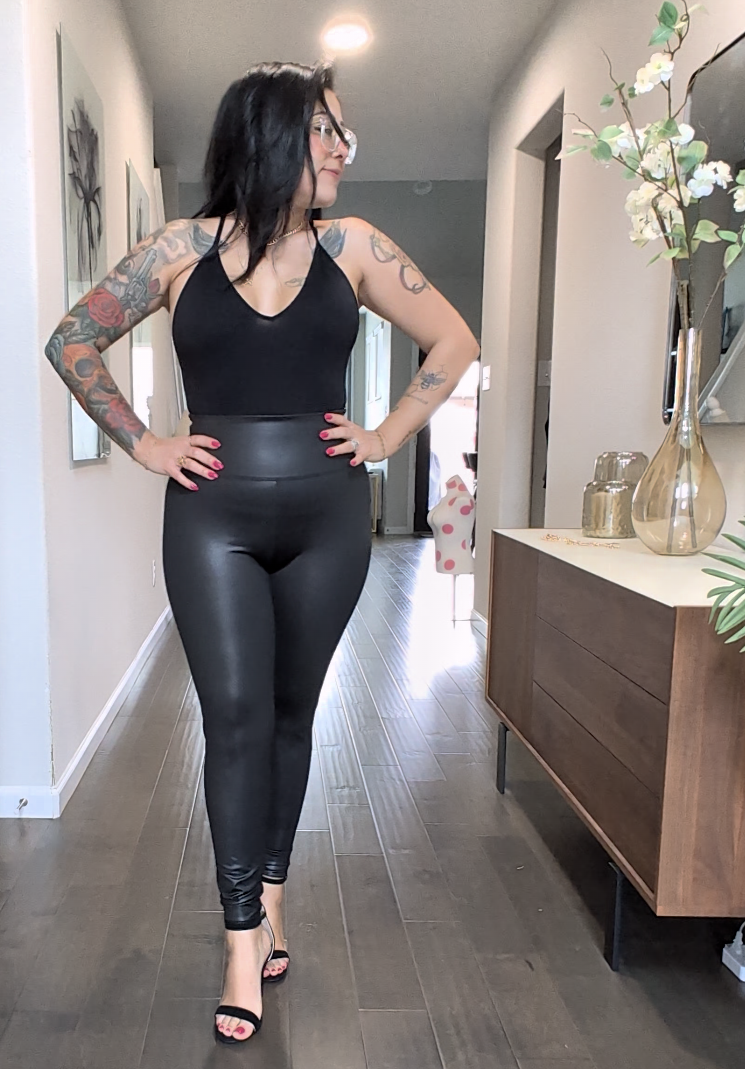 Plunge Neckline Racerback Bodysuit