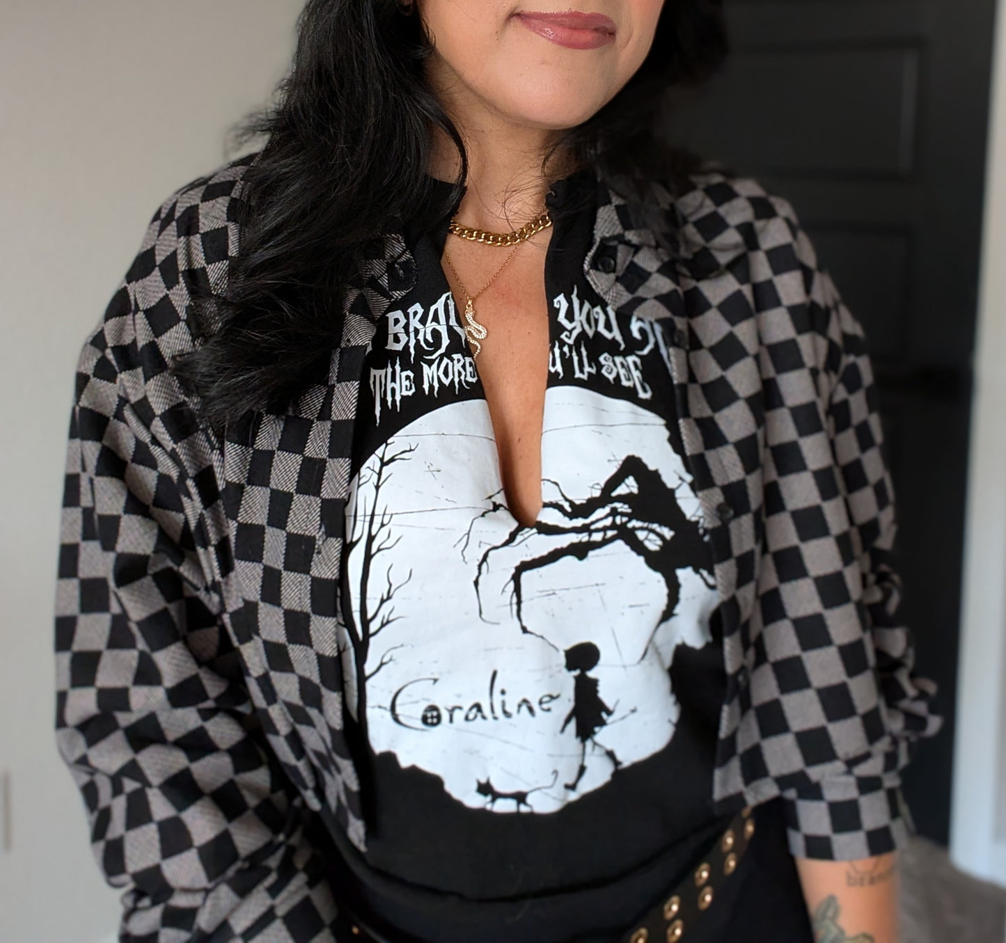 Checkered Cropped Buttonup