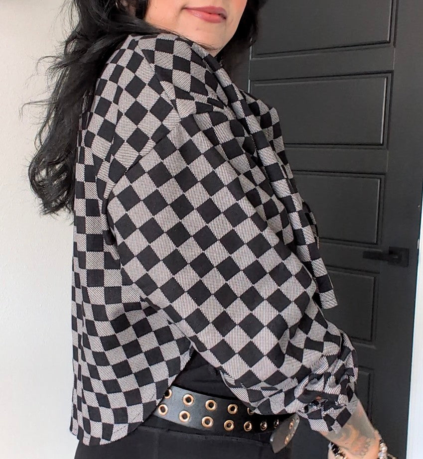 Checkered Cropped Buttonup