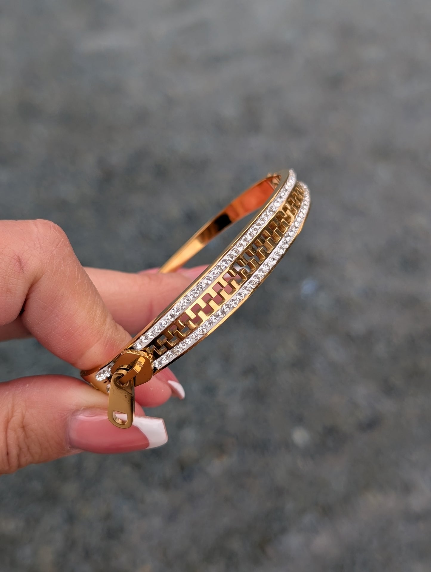 Gold Zipper Bangle