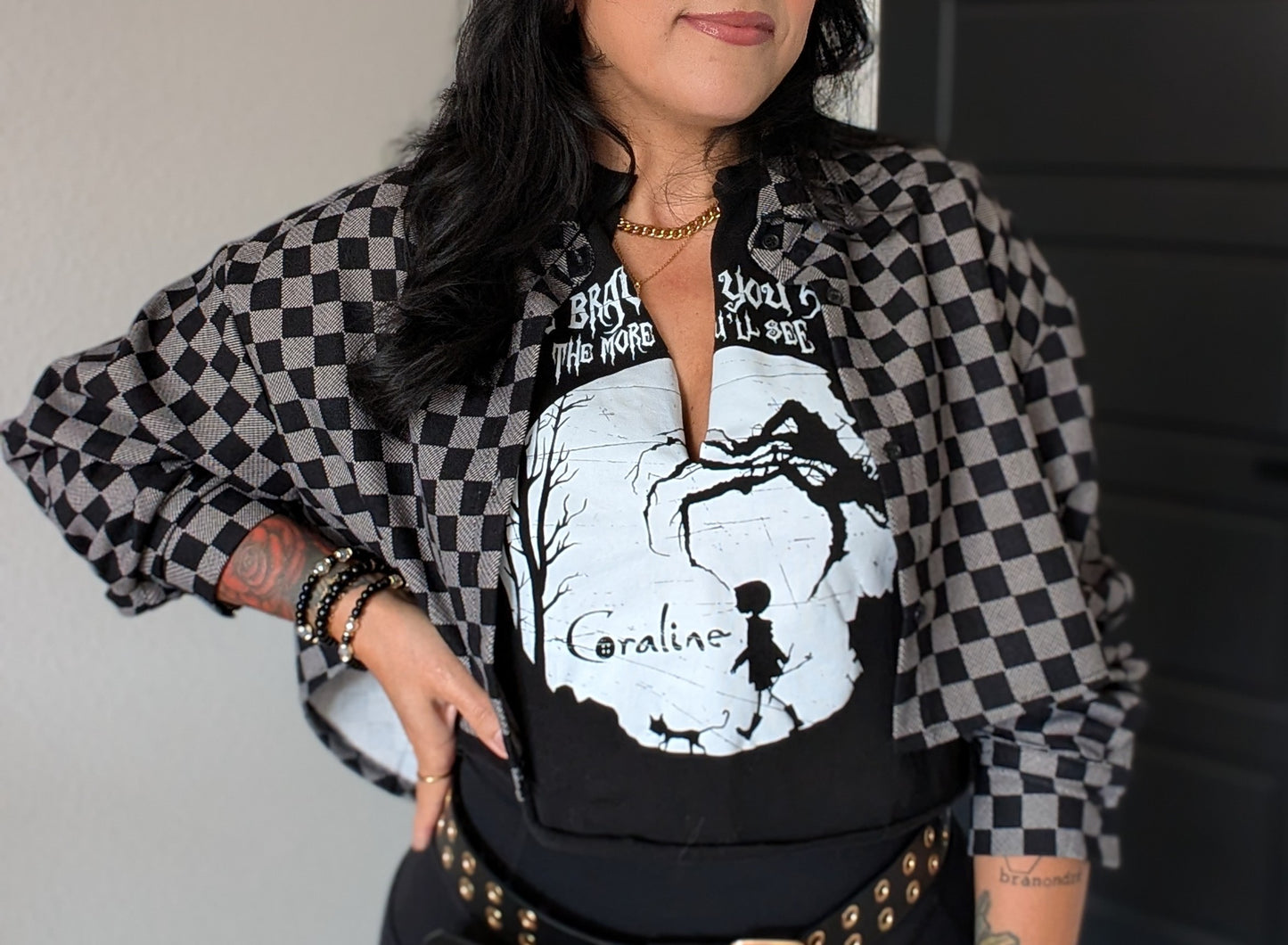 Checkered Cropped Buttonup