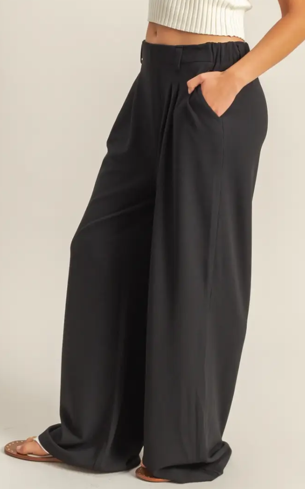 Waffle Wide Leg Pants