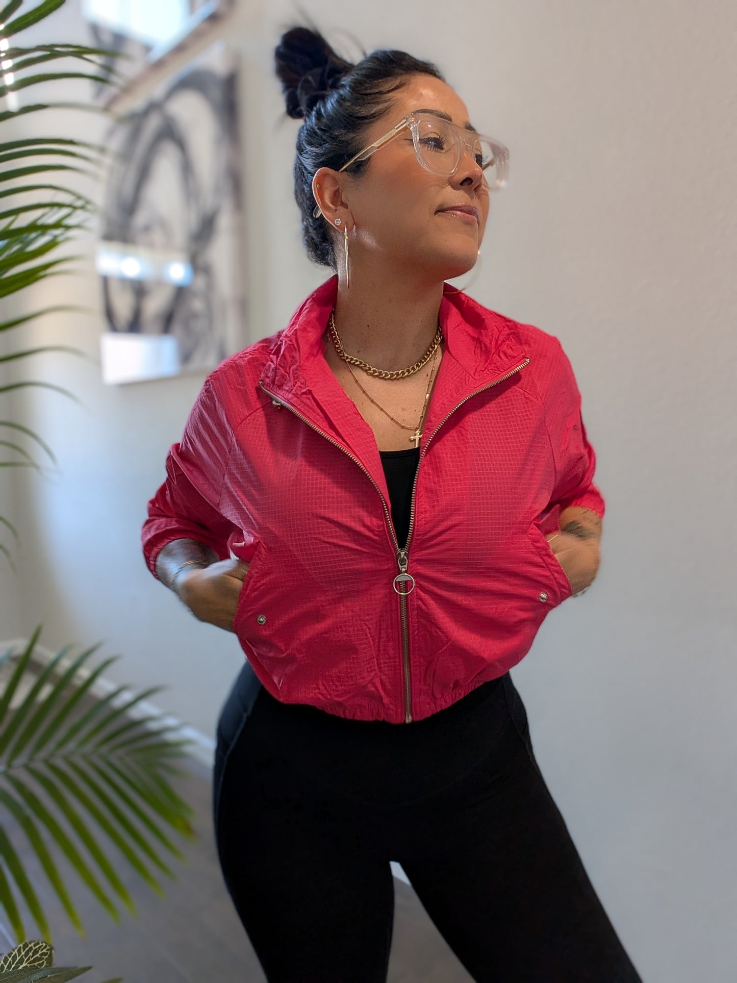 Lightweight Crop Bomber Jacket