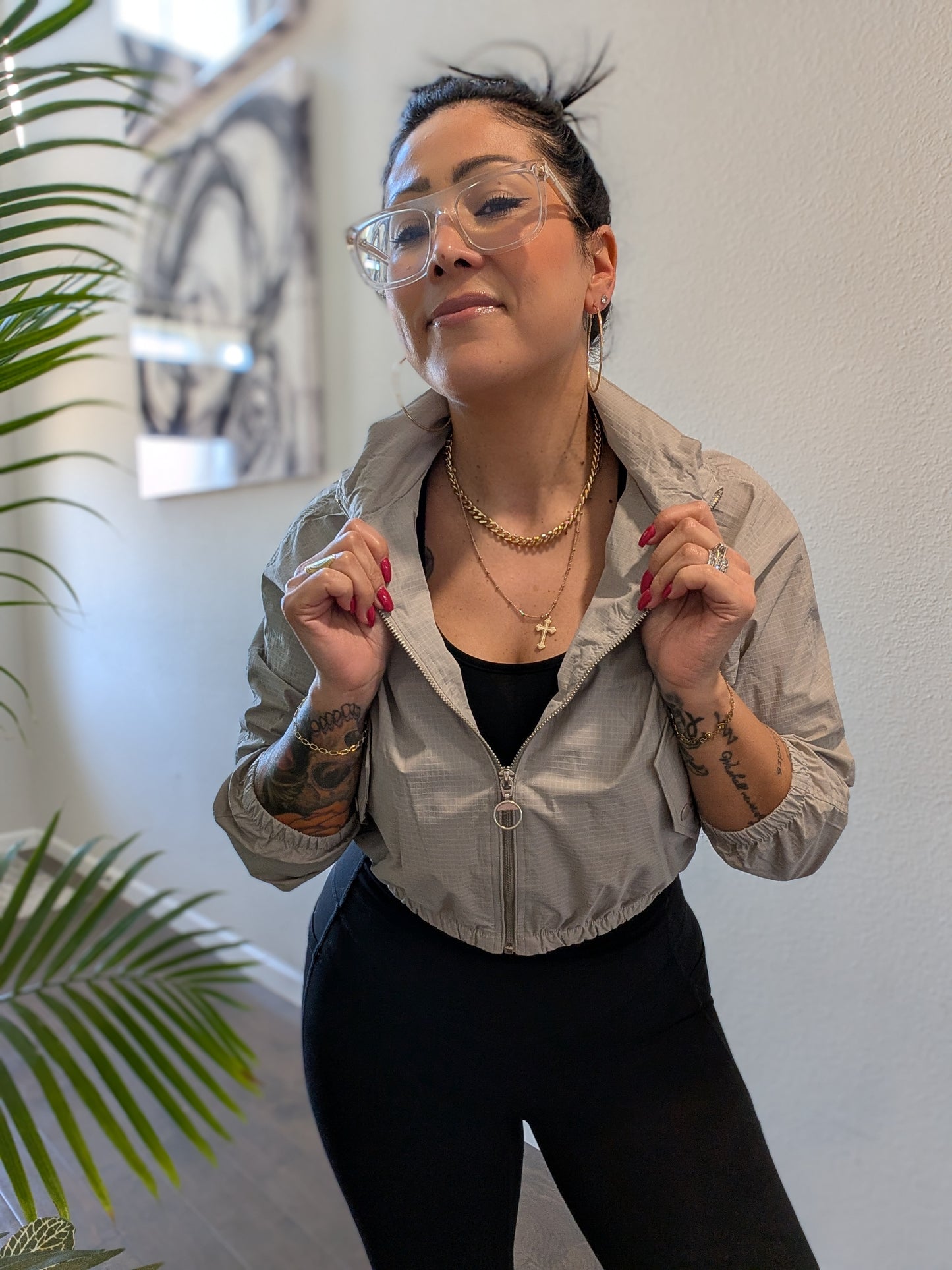 Lightweight Crop Bomber Jacket