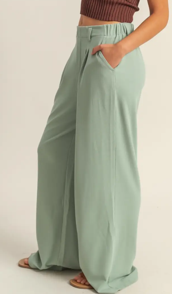 Waffle Wide Leg Pants