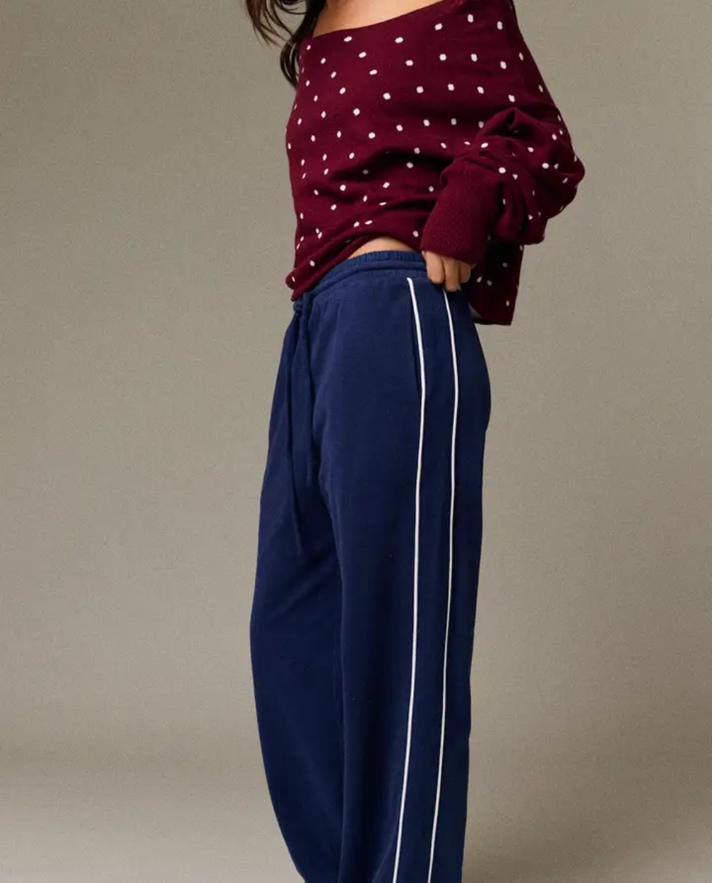 Polka Dot Boat Neck top