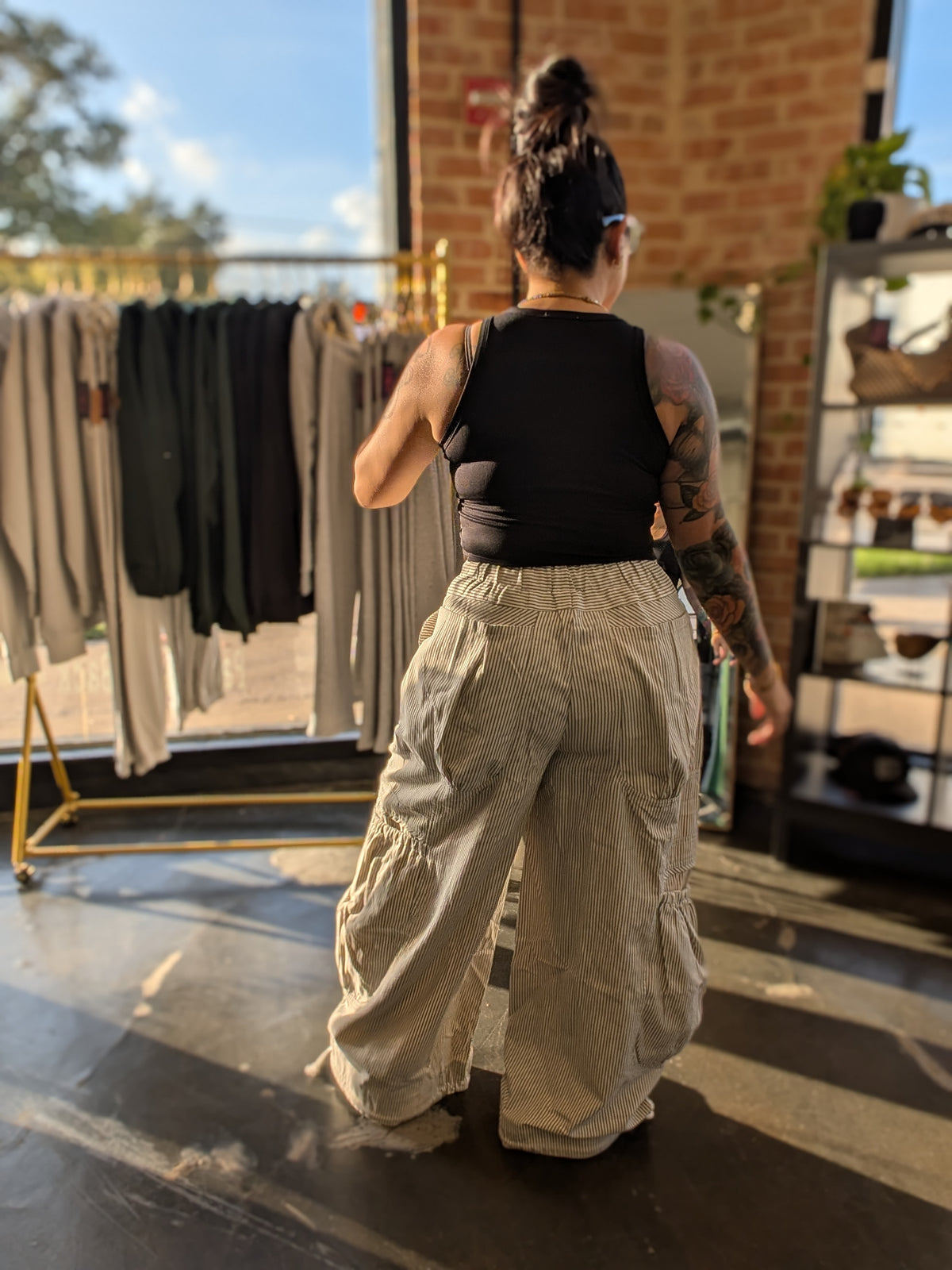 Pocket Drawstring Wide Leg