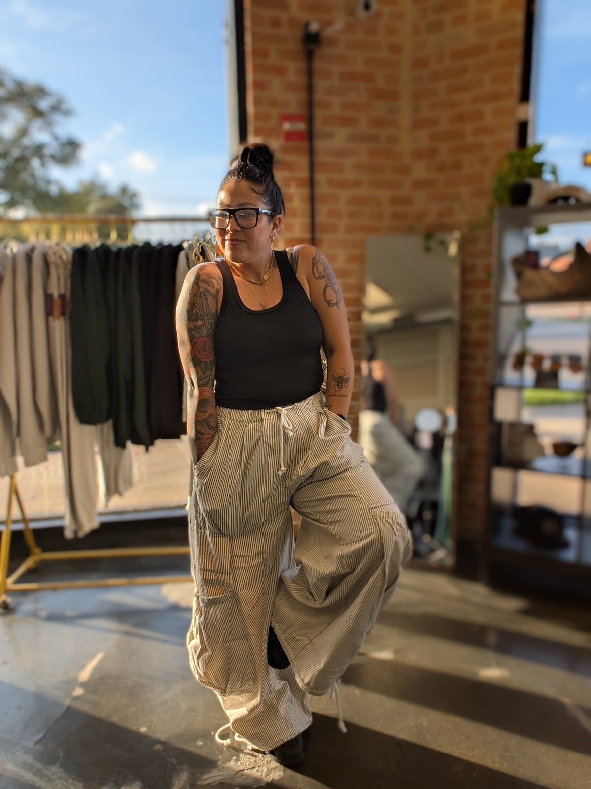 Pocket Drawstring Wide Leg