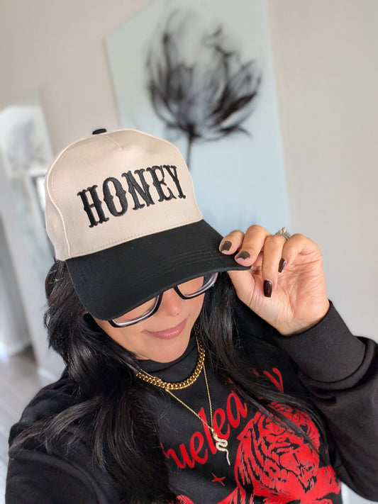 Honey 2 toned Embroidered Canvas hat