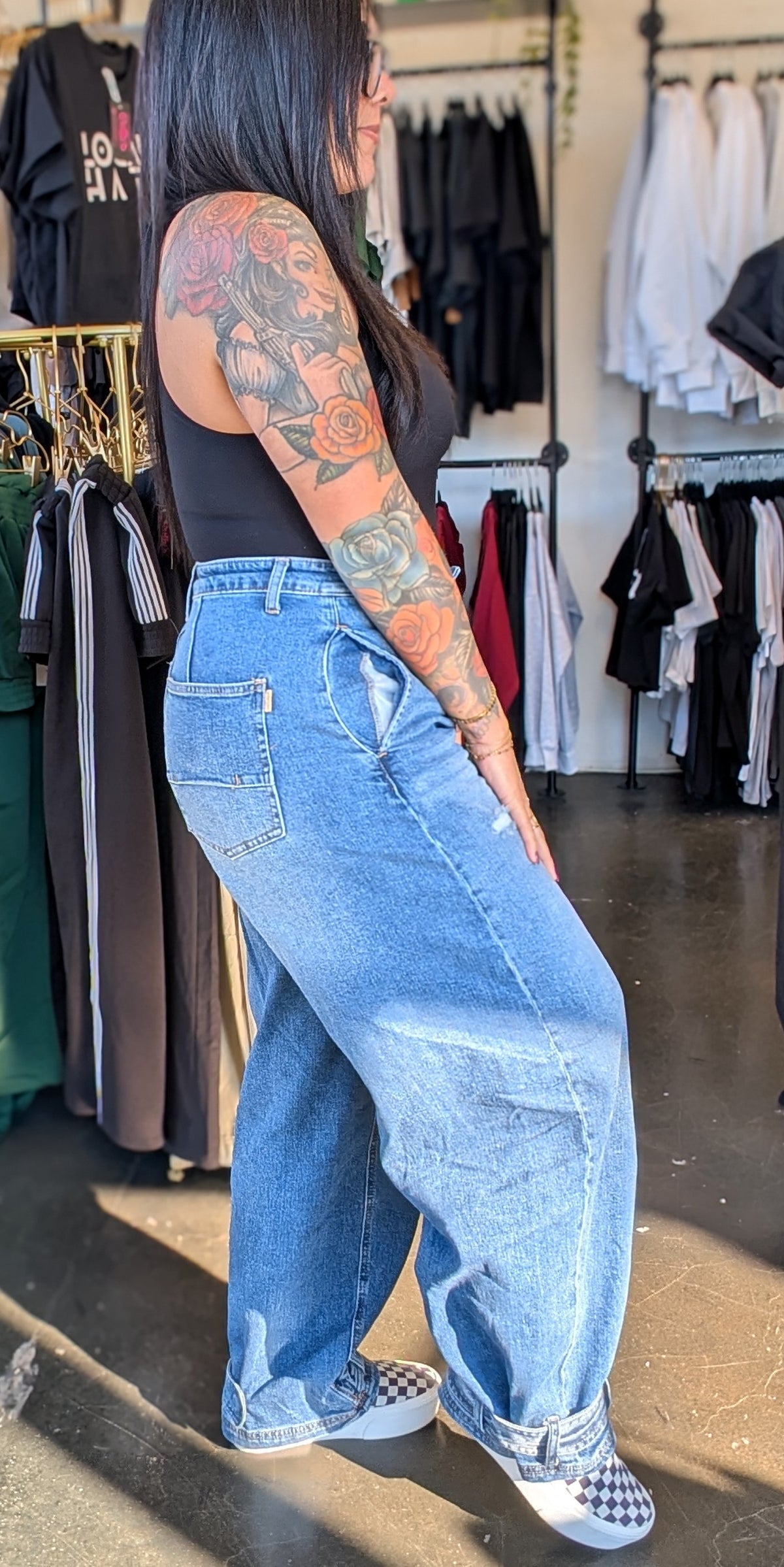 Baggy Ankle Strap Jeans