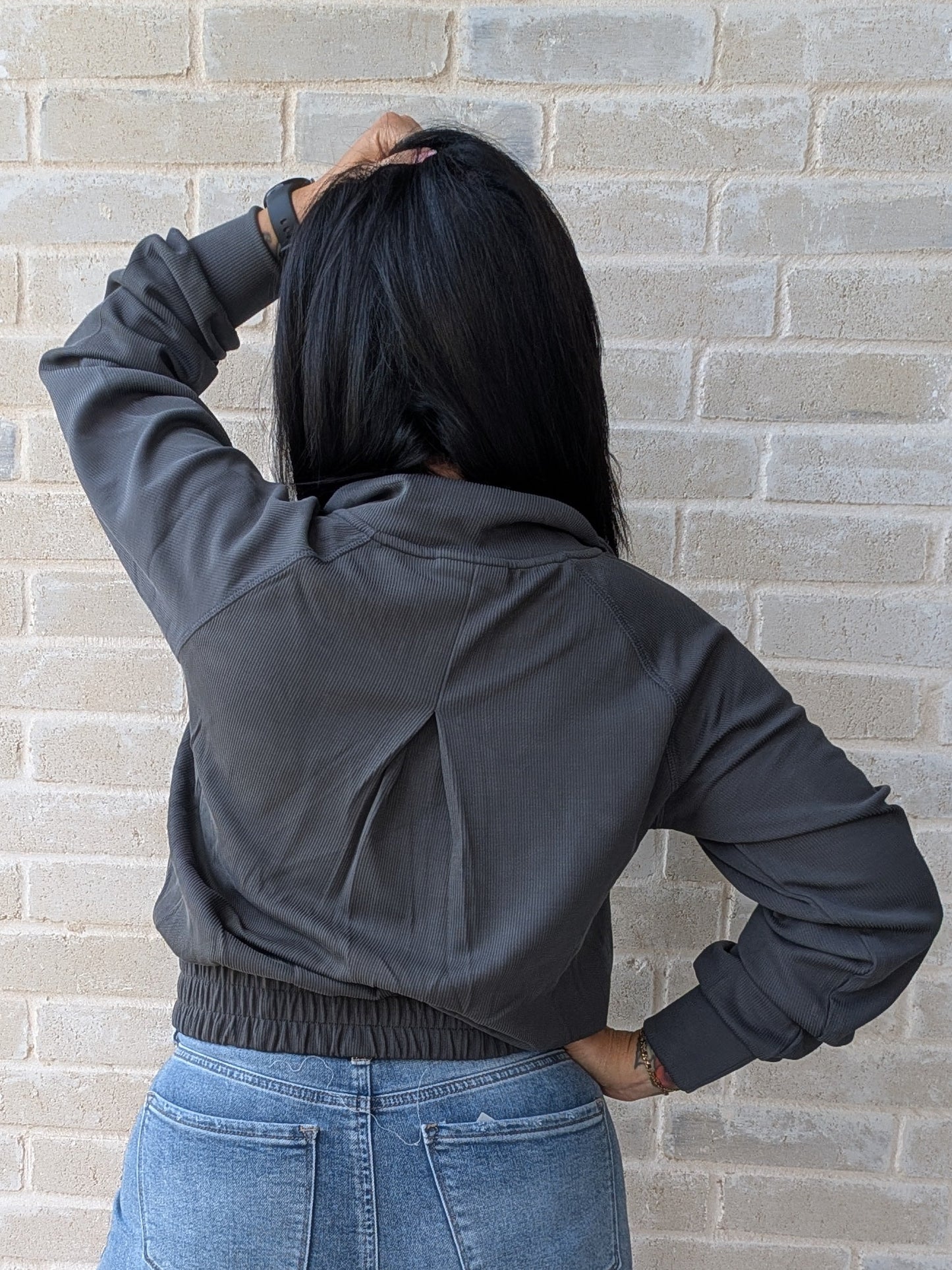 Luxe Sand Wash Rib Zip Jacket