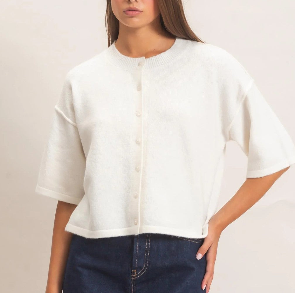 Drop Shoulder Short sleeve cardi