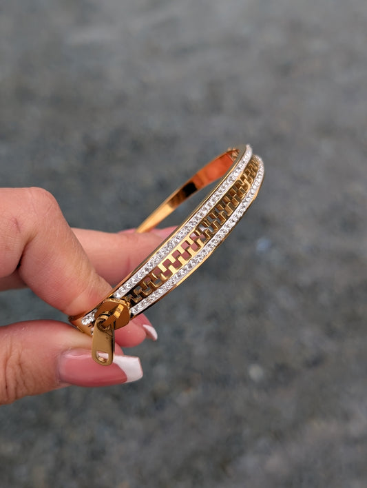 Gold Zipper Bangle