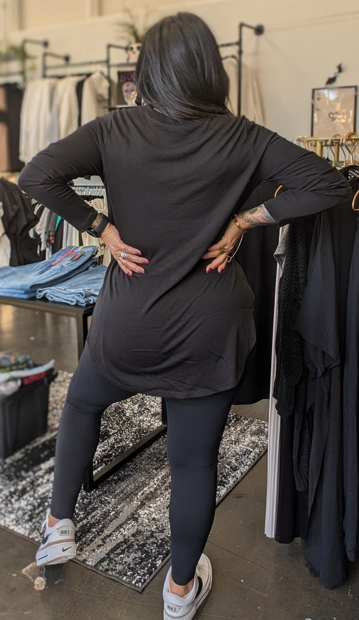 Side Slit Long sleeve top