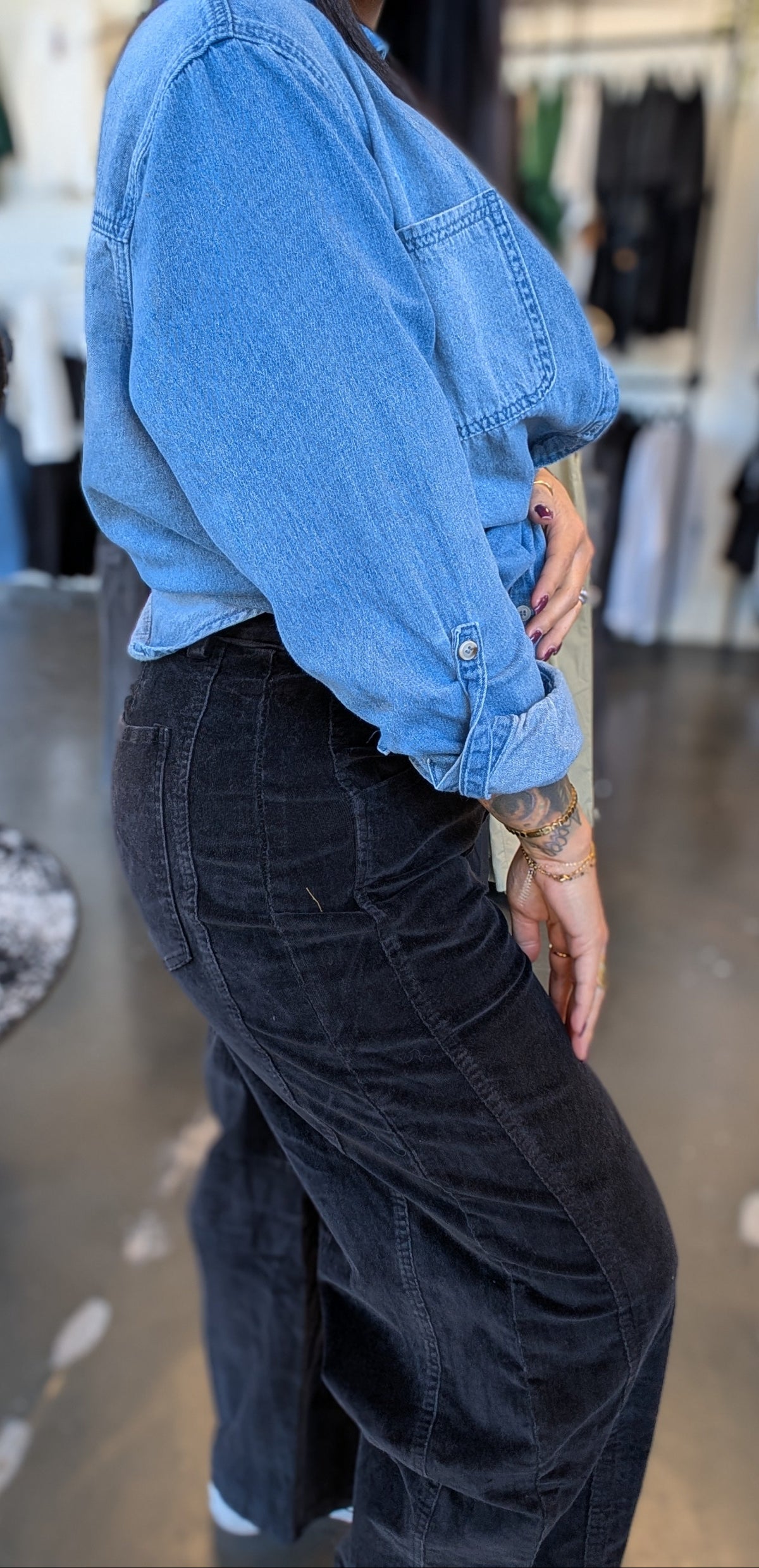 Mineral Wash Wide-Leg Pant