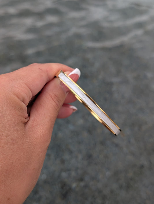 Gold Pearl Bangle