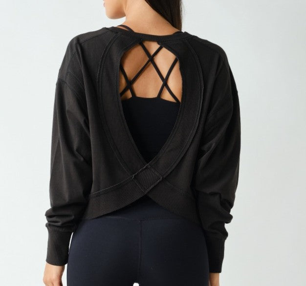 Crescent Pima Open Back Top
