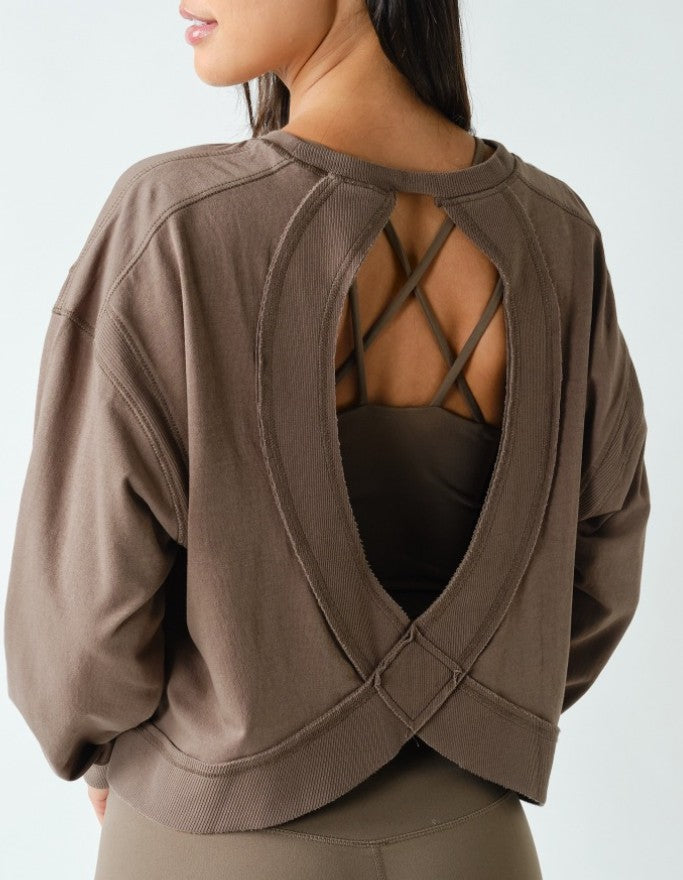 Crescent Pima Open Back Top
