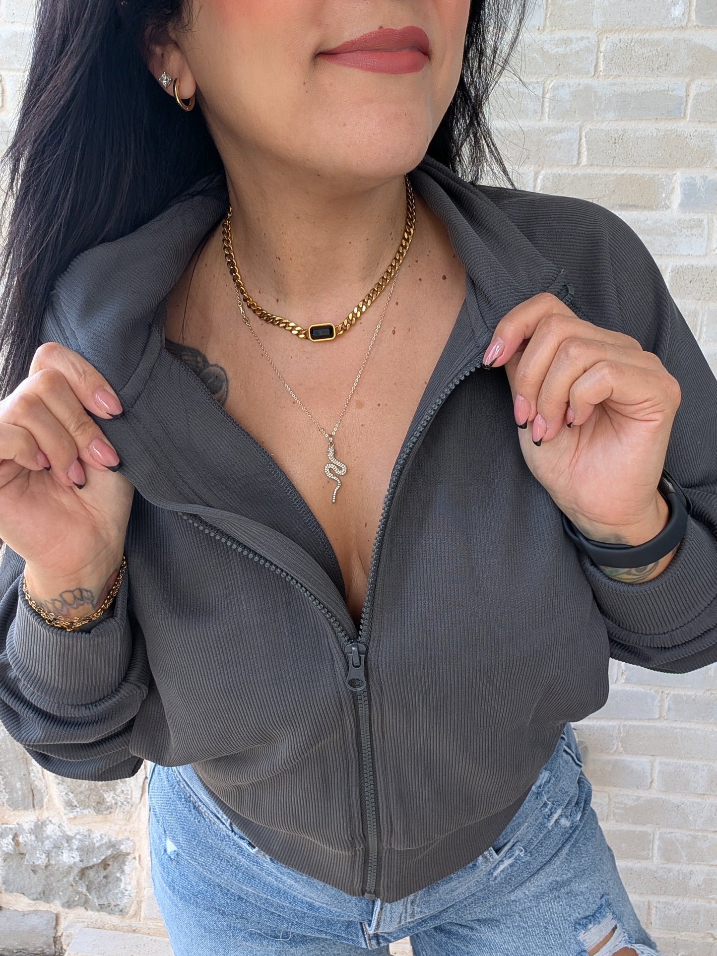 Luxe Sand Wash Rib Zip Jacket