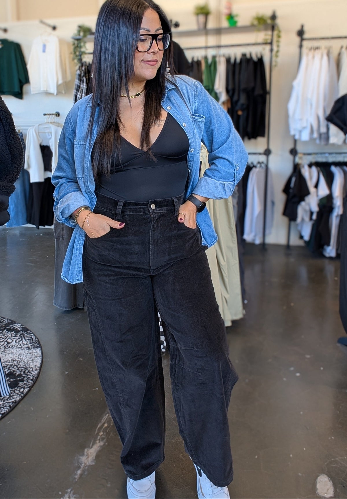Mineral Wash Wide-Leg Pant