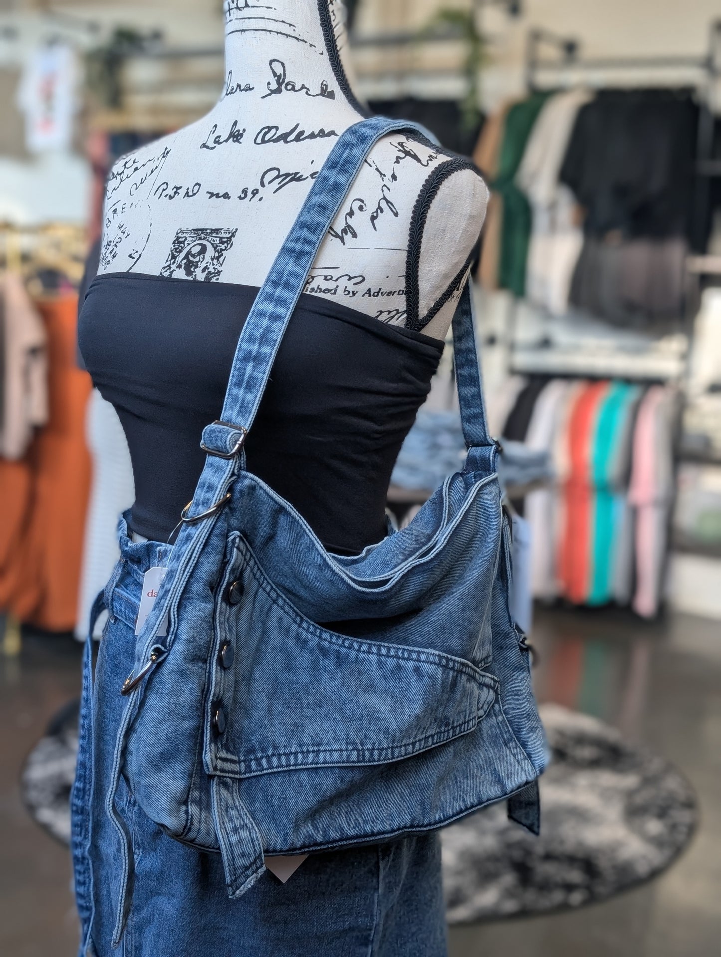 Denim adjustable bag