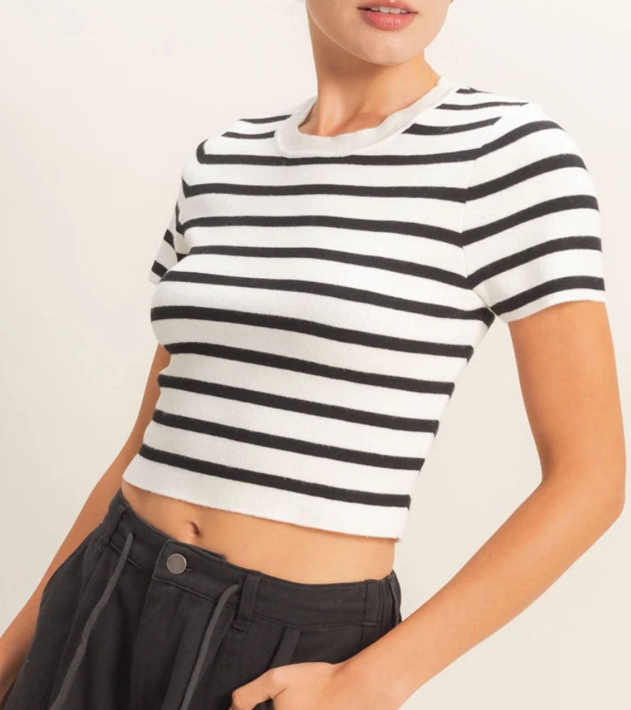 Striped Knit Crewneck
