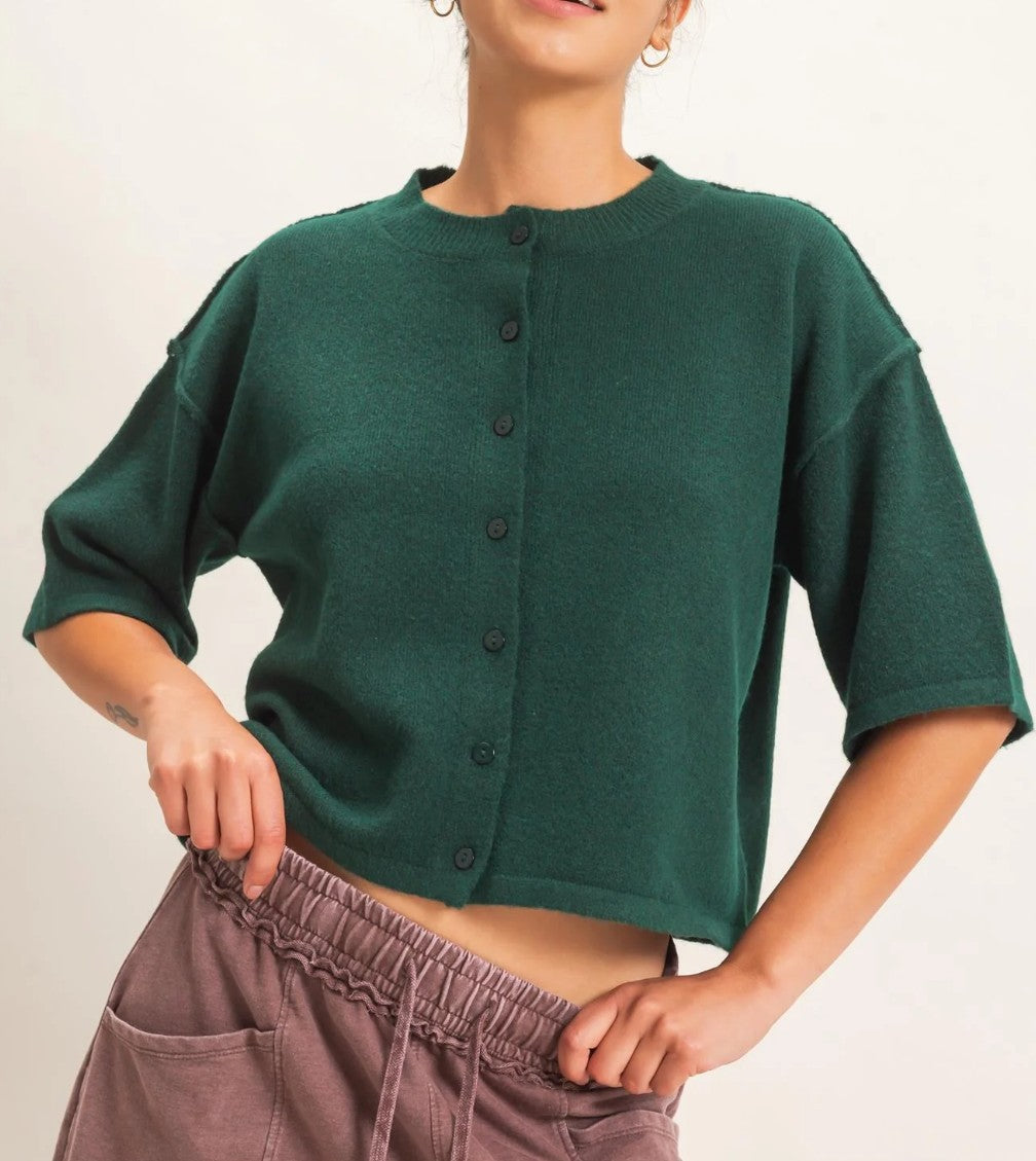Drop Shoulder Short sleeve cardi