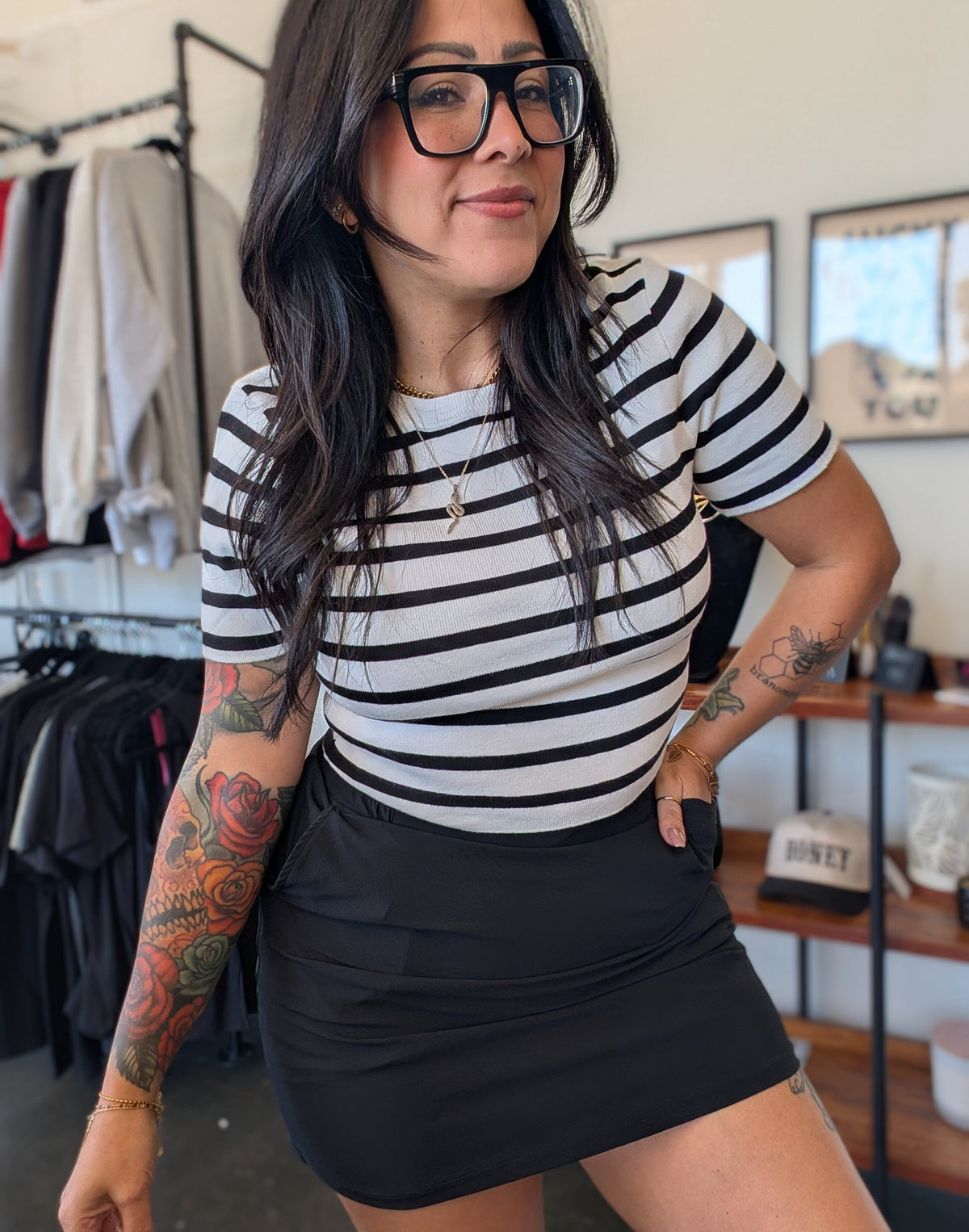 Striped Knit Crewneck