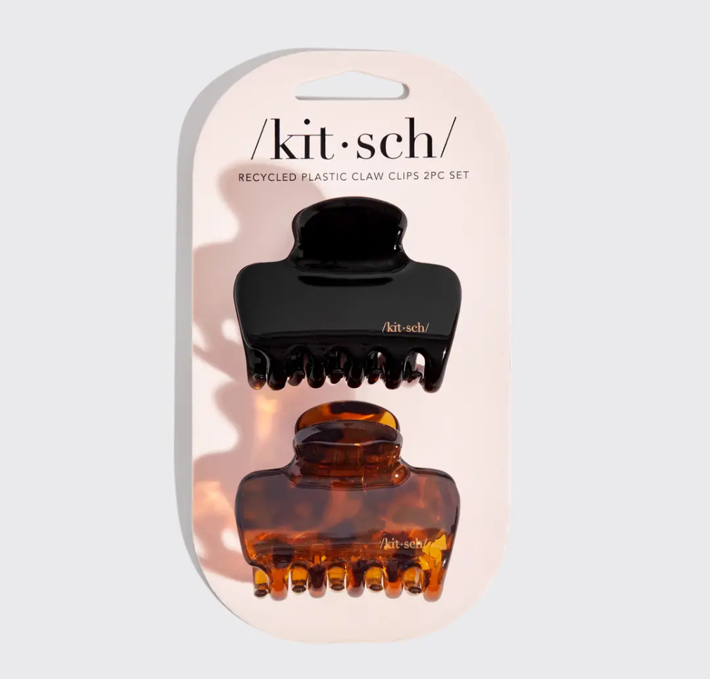Puffy Claw Clips 2pc Set- Black/Tort