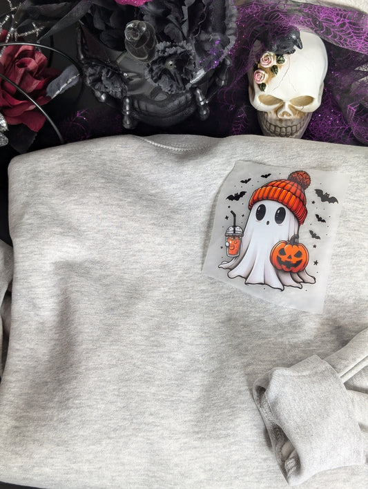 Orange Pocket Pumpkin Ghost