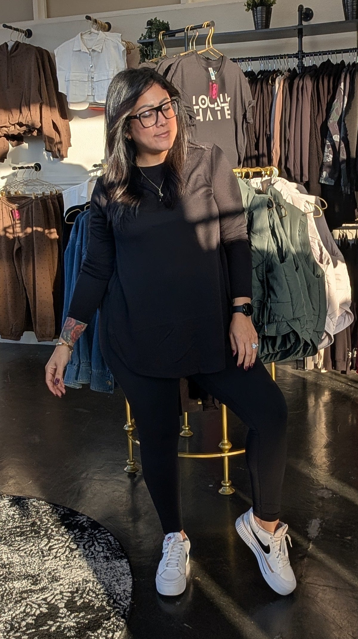 Side Slit Long sleeve top