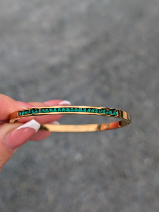 Gold Jade Bangle
